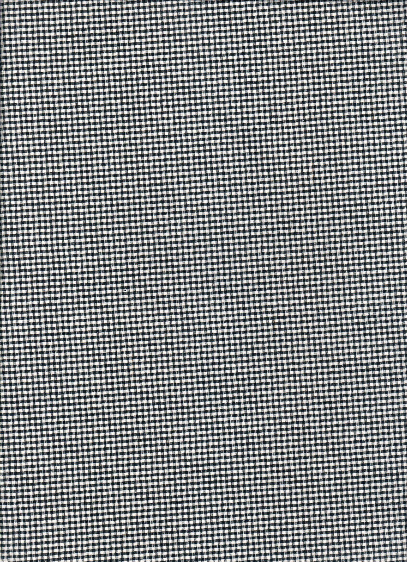GINGHAM SMALL CHECKER BLACK 100% COTTON SOLD BY THE YARD