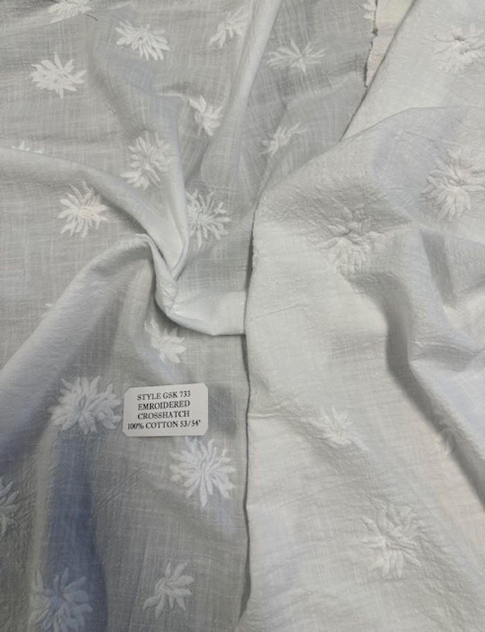 GSK 733 EMBROIDERED CROSSHATCH SOLD BY YARD