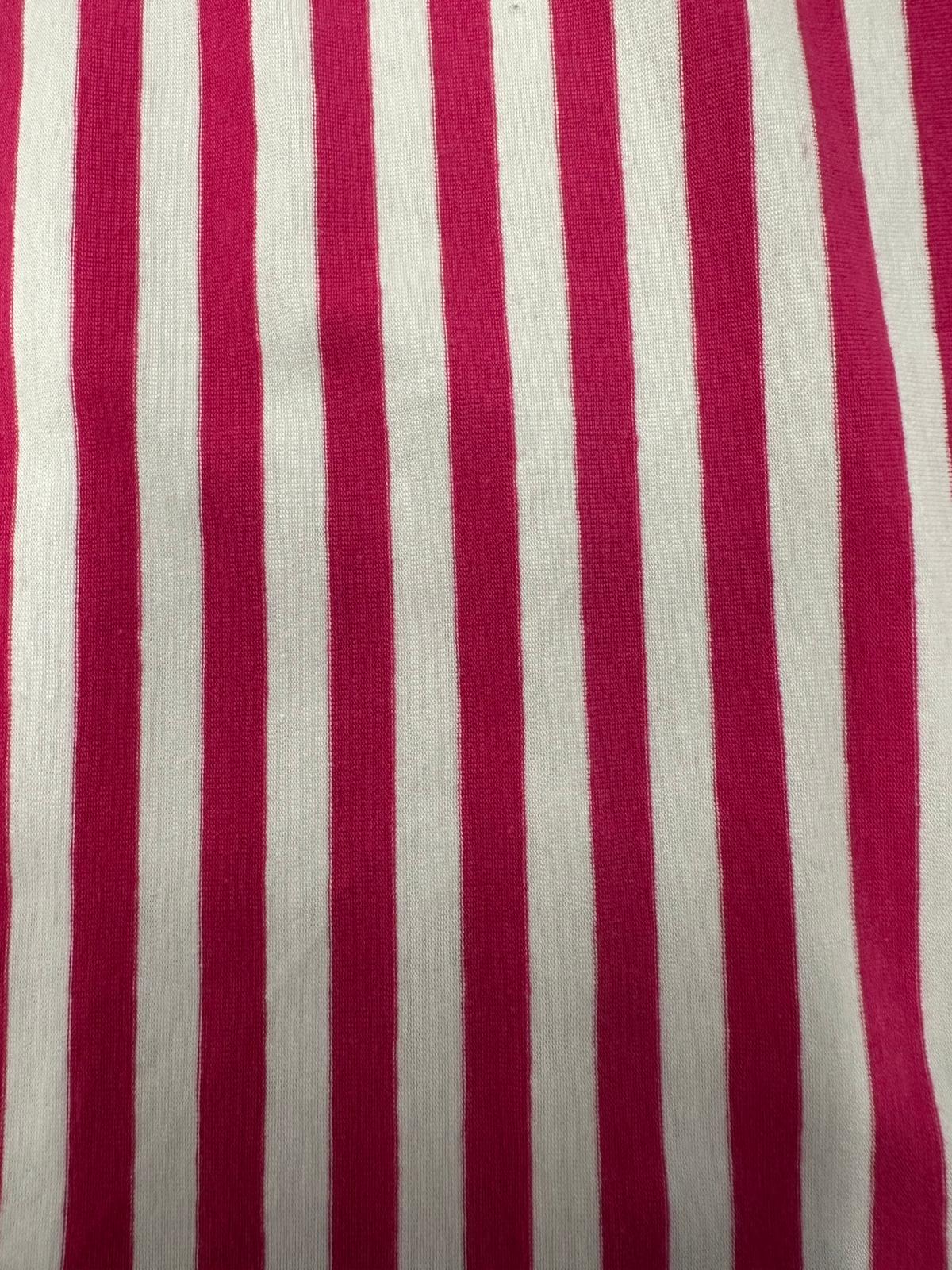 JAK JERSEY STRIPE MACHENTA 5 .6 OZ 97 % COTON 3% SPANDEX SOLD BY THE YARD