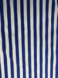 JAK JERSEY STRIPE ROYAL BLUE 5 .6 OZ 97 % COTON 3% SPANDEX SOLD BY THE YARD