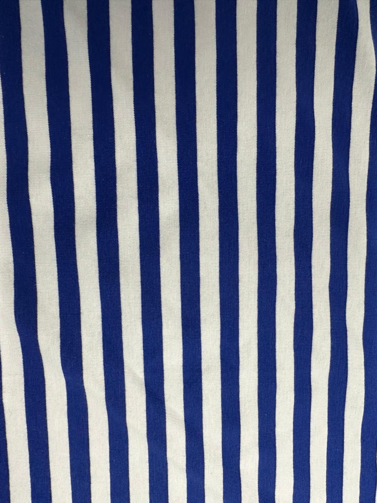 JAK JERSEY STRIPE ROYAL BLUE 5 .6 OZ 97 % COTON 3% SPANDEX SOLD BY THE YARD