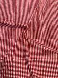 SMALL CHECKER COTTON SPANDEX RED/WHITE   SOLD BY THE YARD