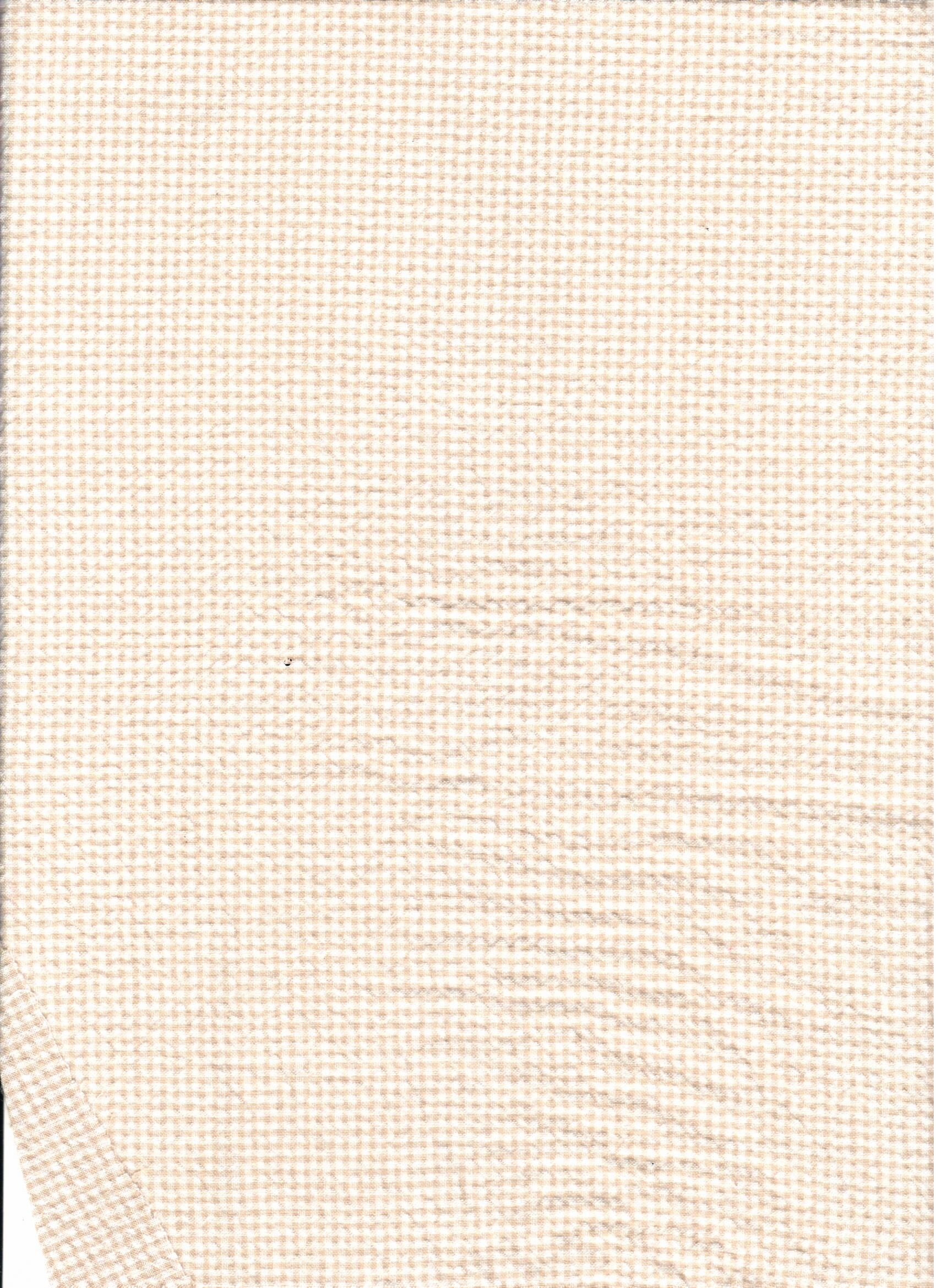 SEERSUCKER SMALL CHECKER KHAKI 100% COTTON SOLD BY THE YARD