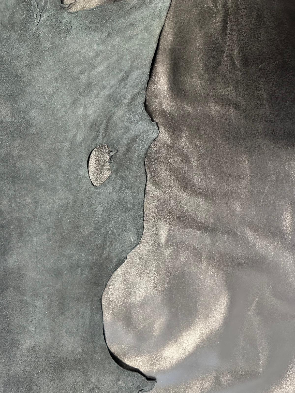 LAMB SHEEP LEATHER  BLACK SOLD BY THE REMNANT PIECE