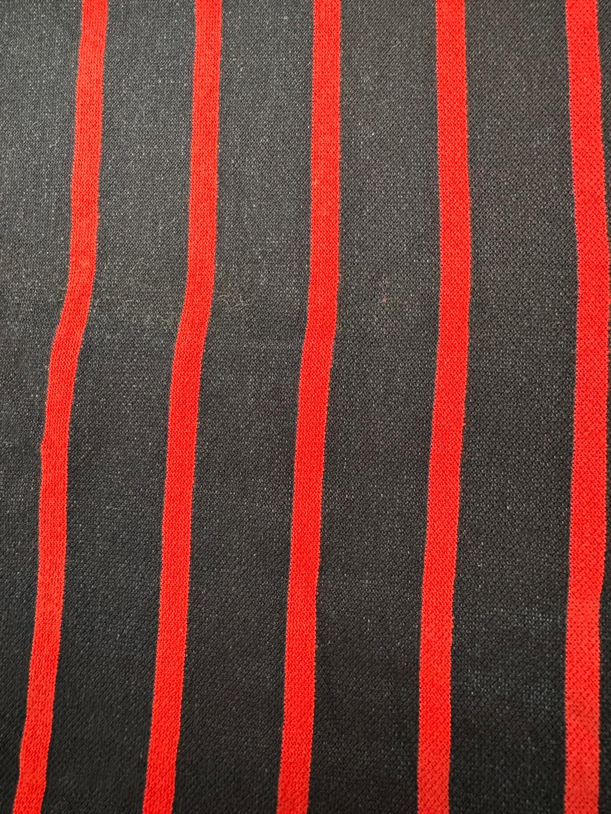 PIQUE STRIPE RED 6.5 OZ 100% COTTON SOLD BY THE YARD