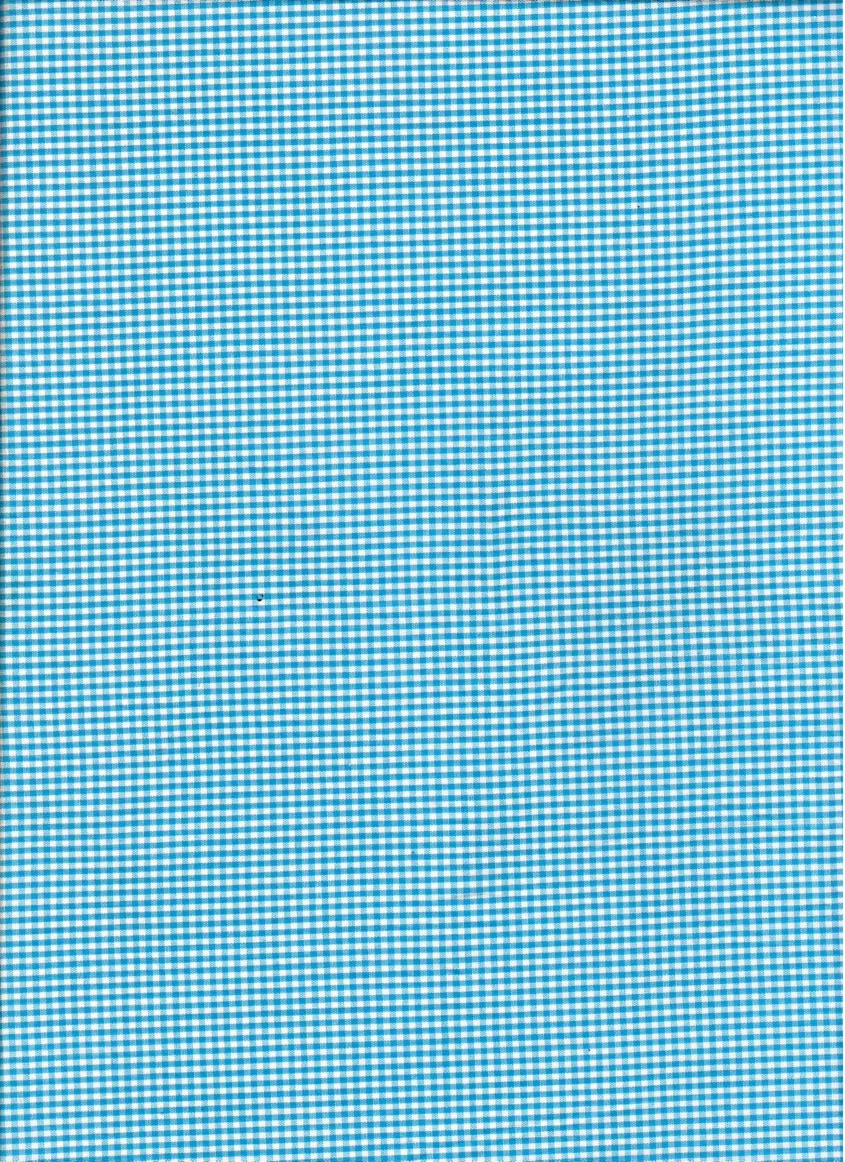 GINGHAM SMALL CHECKER TURQUOISE 100% COTTON  SOLD BY THE YARD
